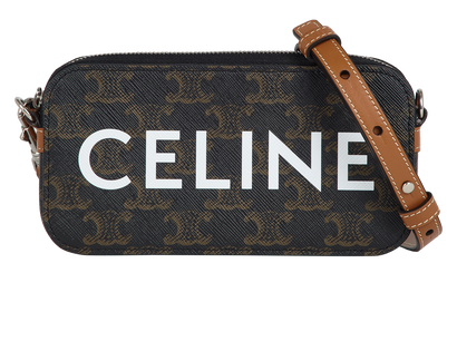 Triomphe Horizontal Pouch, &pound;550, Handbags, Brown, Canvas, Front view